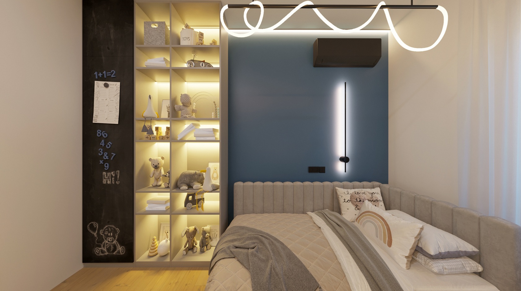 Інтер’єр квартири Diopsite, дизайн сучасної квартири, 3D візуалізація