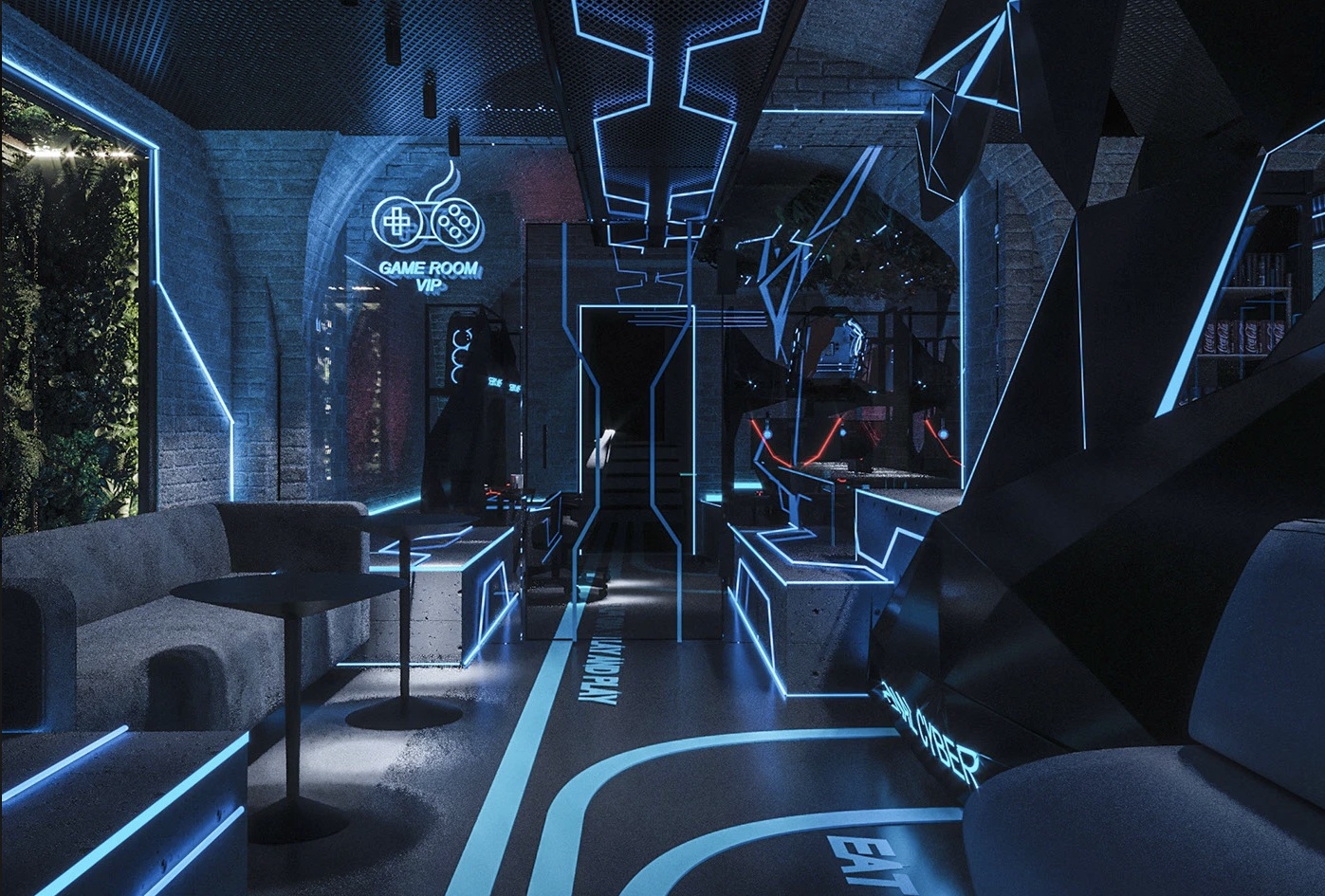 CheckPoint Cyber Club interior render 3