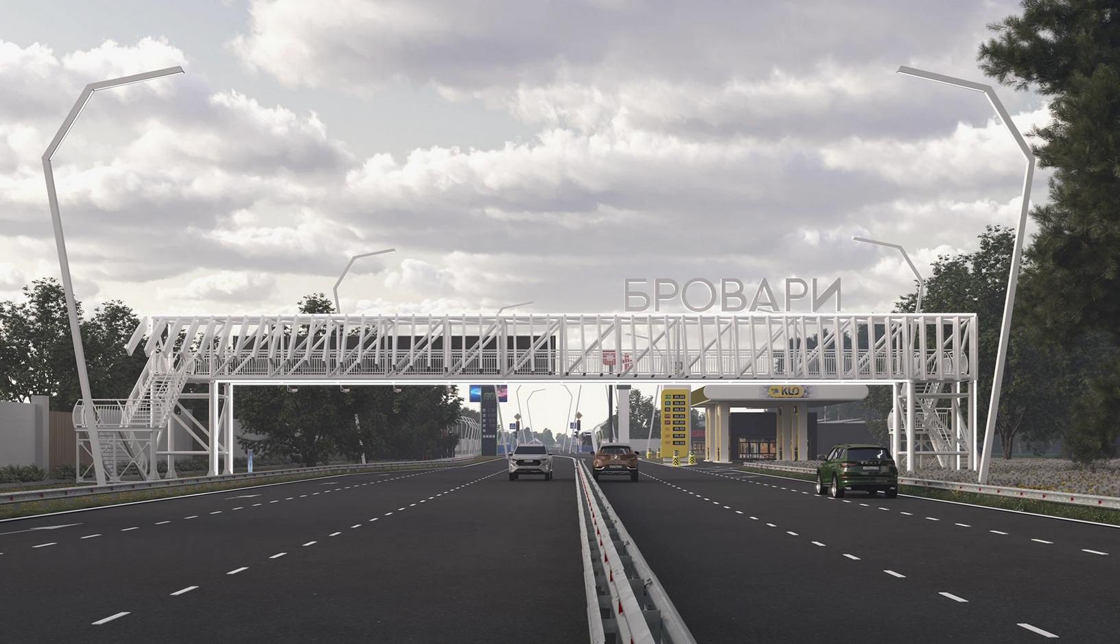 Пішоходний місток, 3D дизайн, сучасний погляд, місток, архітектурна 3D візуалізація