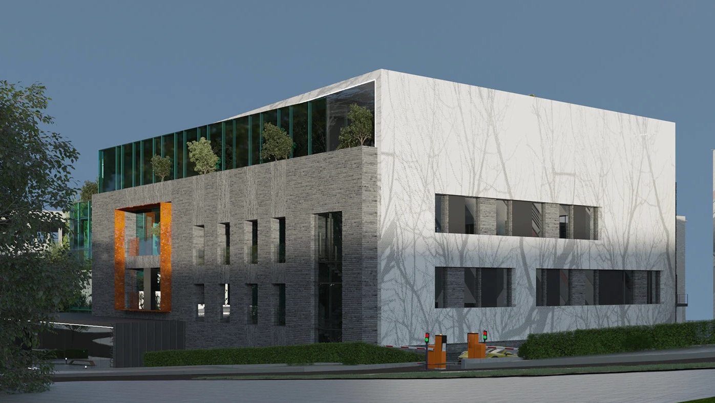 Бізнес-центр у Києві, сучасний екстер’єр, 3D дизайн, 3D візуалізація